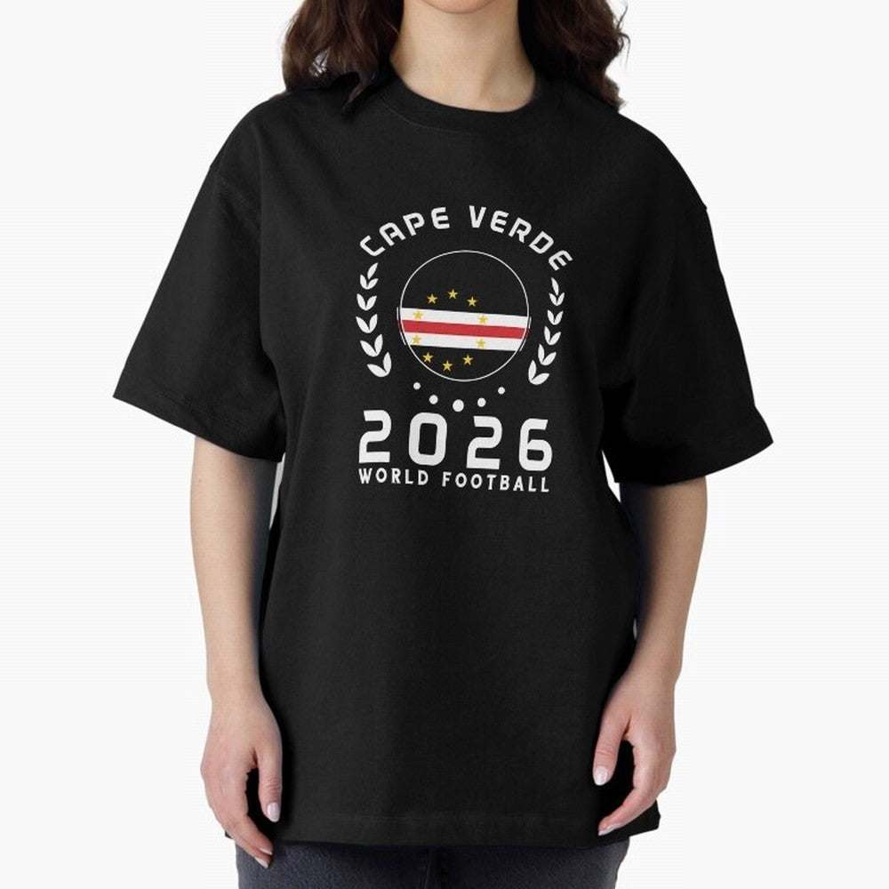 World Cup 2026 Cape Verde Football Fan Cape Verdean Supporter Gift T-Shirt_85310196 Oversized T-Shirt Represent Fans Who Live for Match Day Hype around FIFA World Cup 2026 Group Stage, Mbappe, Argentina and Brazil, Football History, Final Match
