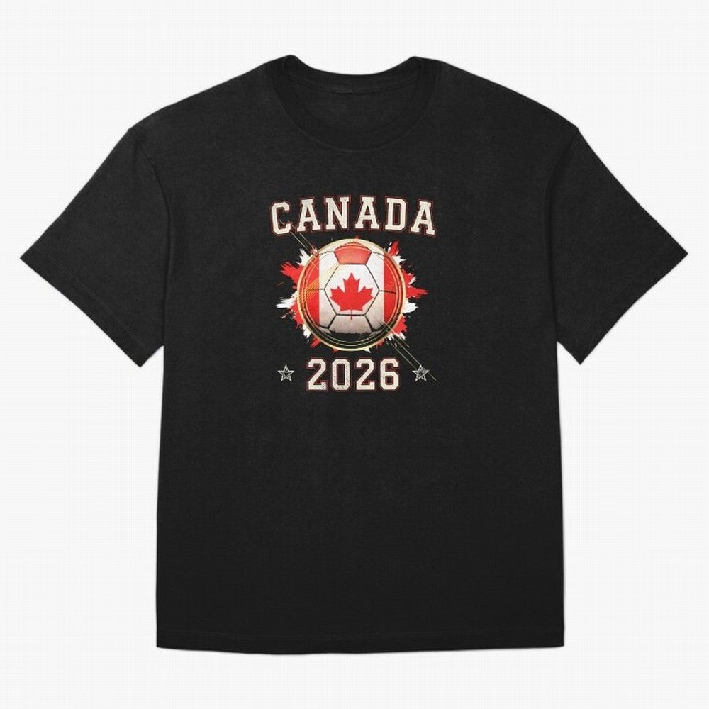 Front Print Canada Soccer World Cup 2026 - Canadian Fan Gift T-Shirt_84561562 Oversized T-Shirt Keep the Match Day Mood of FIFA World Cup 2026 USA Canada Mexico for Fans of Cristiano Ronaldo, Haaland and CR7 and England, France and Netherlands,