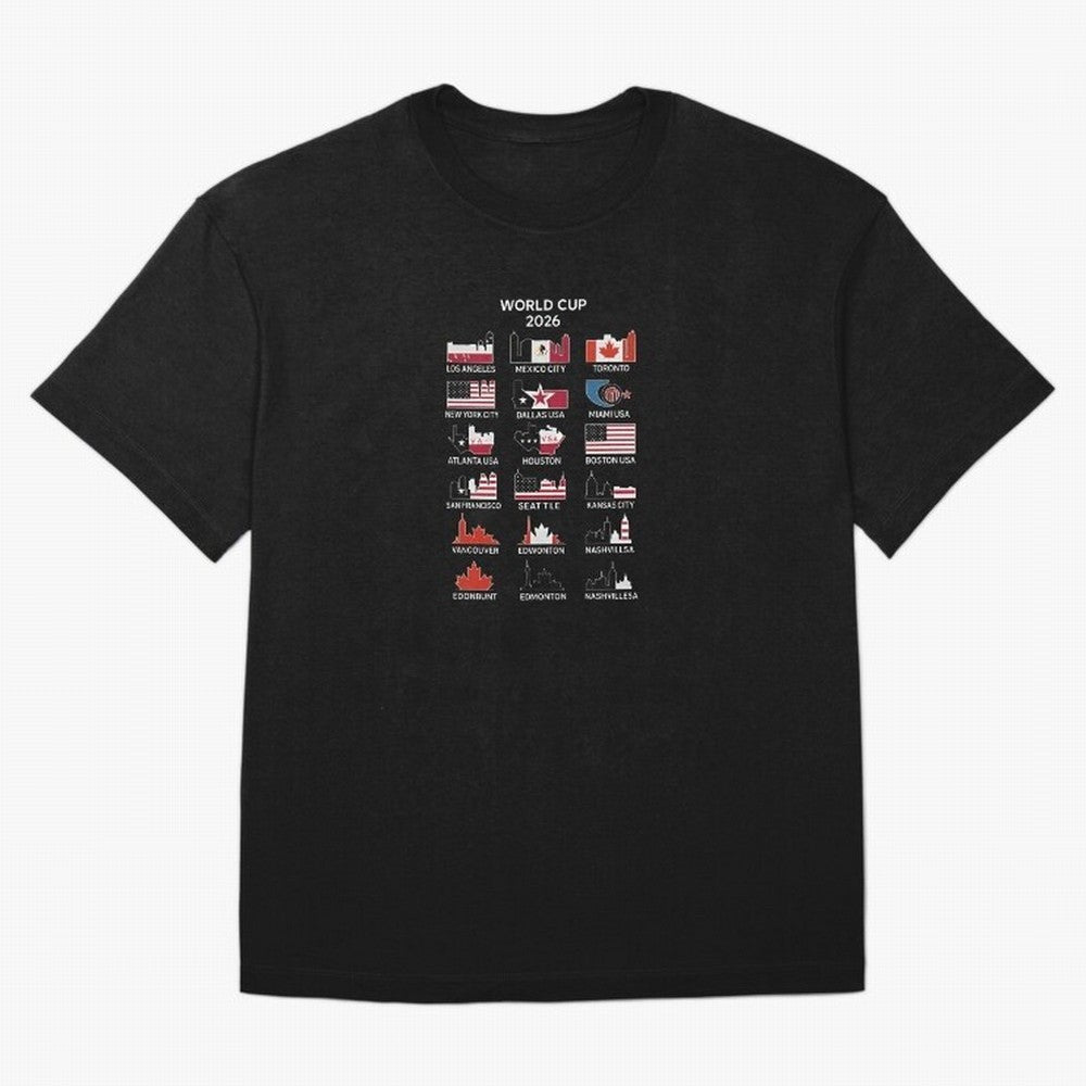 World Cup 2026 Host Cities T-Shirt_84292126 Oversized T-Shirt Celebrate the Next Chapter of FIFA World Cup 2026 USA Canada Mexico Inspired by Messi, Neymar and Mbappe, Argentina, France and Brazil Energy, Sports Nostalgia, International