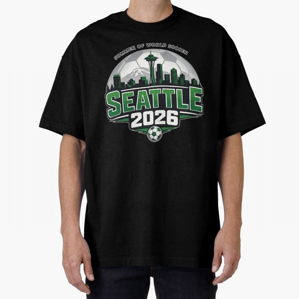 World Soccer Tournament Cup 2026 Seattle Oversized T-Shirt Make Memories around FIFA World Cup 2026 Group Stage for Fans of Haaland and Spain, Bringing Supporter Pride, Iconic Celebrations, Legendary Names and Global Match Day Energy; Perfect for