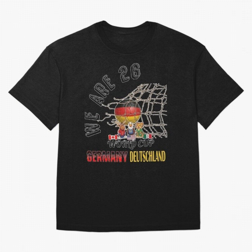 World cup 26 - Germany Oversized T-Shirt Live the Energy of FIFA World Cup 2026 Spirit, with Argentina and Brazil, Messi, CR7 and Mbappe, Sports Nostalgia, International Competition, Famous Players and Unforgettable Victories; Ideal for Fans Who