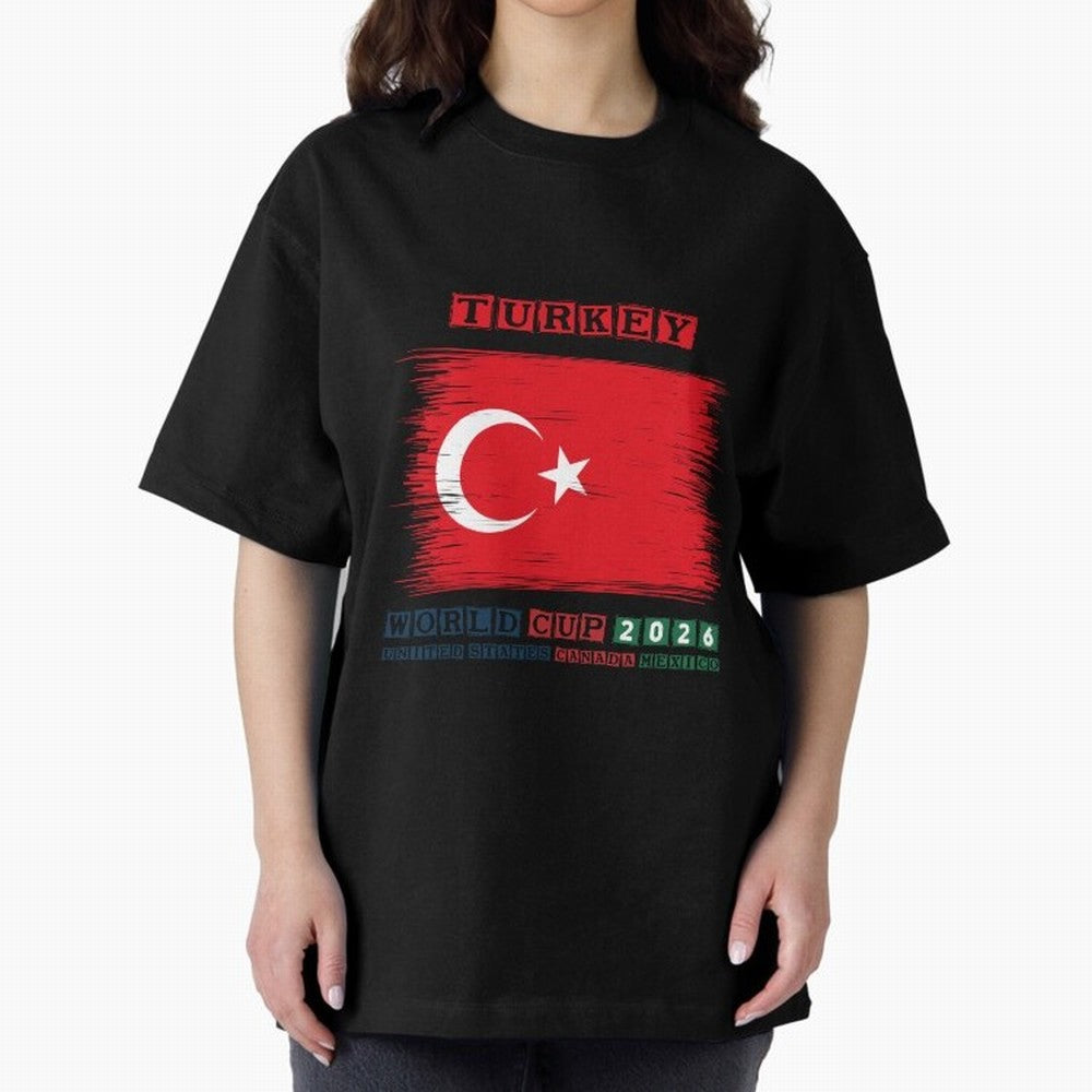 TURKEY WORLD CUP 2026 Oversized T-Shirt Support Your Favorite Stars during FIFA World Cup 2026 for Fans of Neymar, Haaland and Cristiano Ronaldo and Spain and Netherlands, Bringing Classic Soccer Heritage, Championship Pressure, Fan Loyalty and