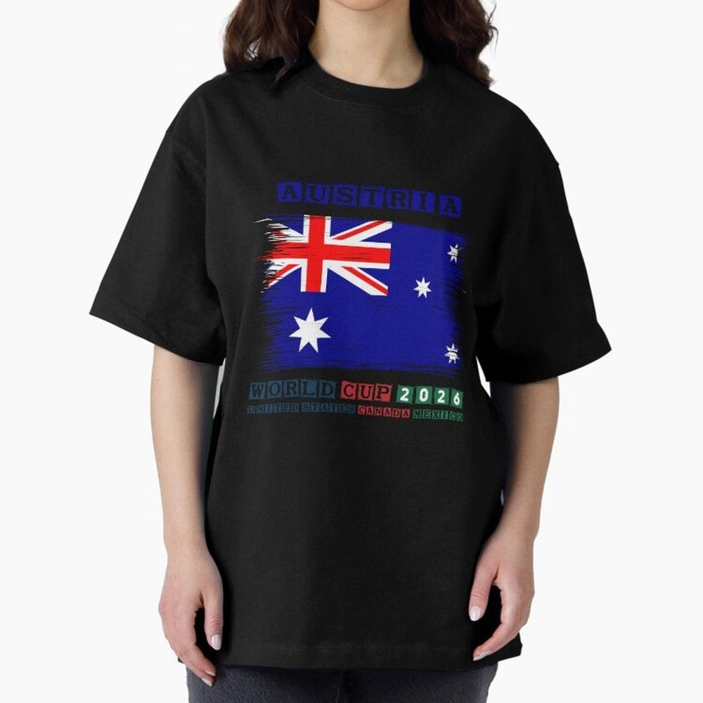 AUSTRIA WORLD CUP 2026 Oversized T-Shirt Make Your Look Match the FIFA World Cup 2026 Group Stage Journey through Messi, CR7 and Mbappe Highlights, France Pride, Football History, Final Match Energy, Crowd Noise and Once in a Lifetime Moments;