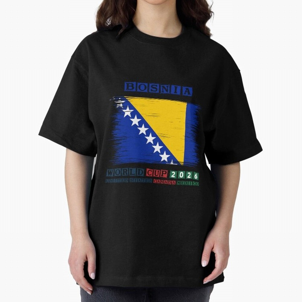 BOSNIA WORLD CUP 2026 Oversized T-Shirt Share the Excitement of Global Football Passion for FIFA World Cup 2026, Made for Messi, Neymar and Mbappe, Argentina, Champion Mindset, Group Stage Buzz, Knockout Tension and Passionate Fan Culture; Ideal