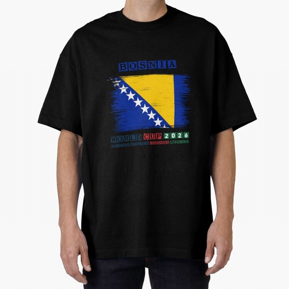 BOSNIA WORLD CUP 2026 Oversized T-Shirt Share the Excitement of Global Football Passion for FIFA World Cup 2026, Made for Messi, Neymar and Mbappe, Argentina, Champion Mindset, Group Stage Buzz, Knockout Tension and Passionate Fan Culture; Ideal