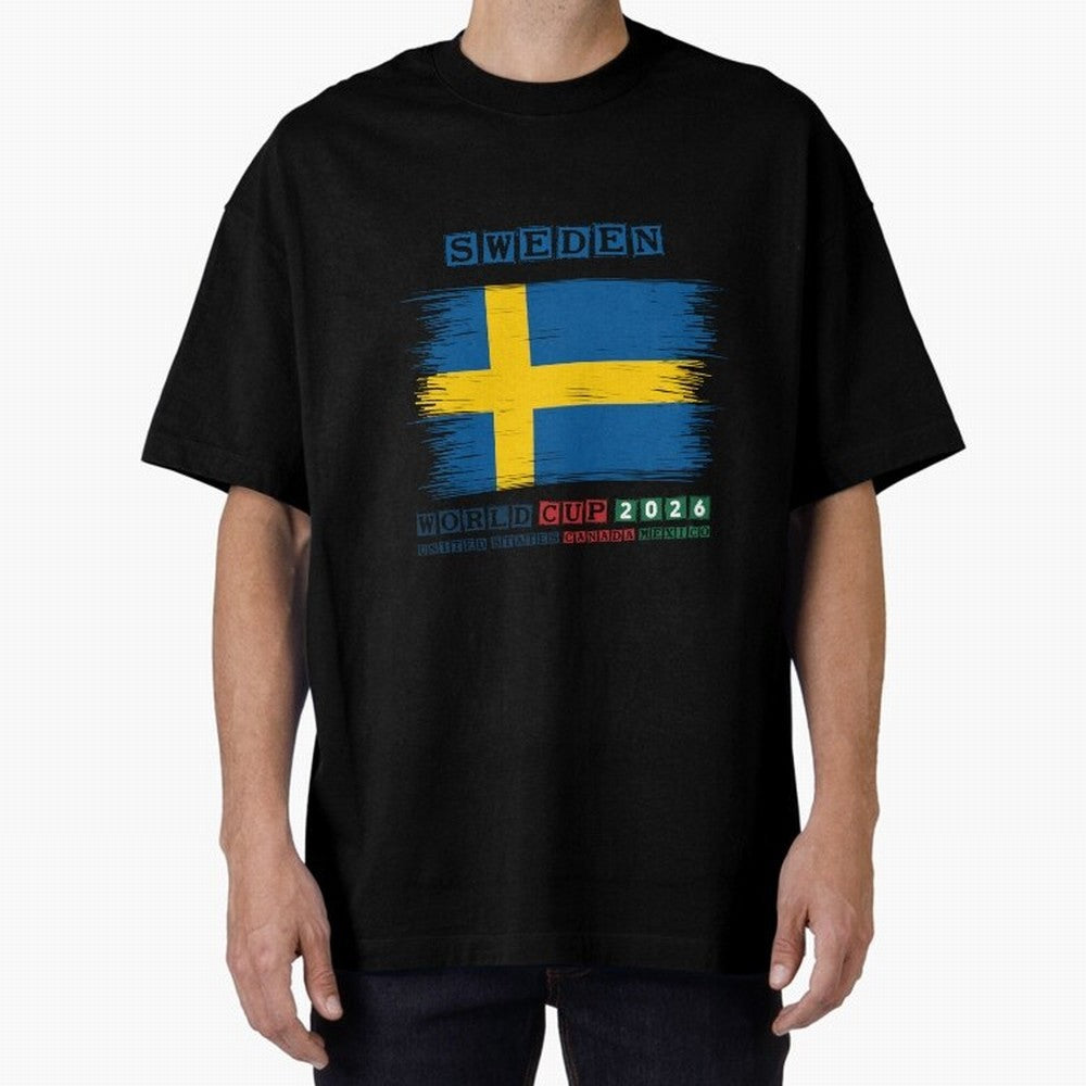 SWEDEN WORLD CUP 2026 Oversized T-Shirt Support Your Favorite Stars during Match Day Hype around FIFA World Cup 2026 Group Stage, Messi and Cristiano Ronaldo, Argentina, France and Brazil, Sports Nostalgia, International Competition, Famous Players