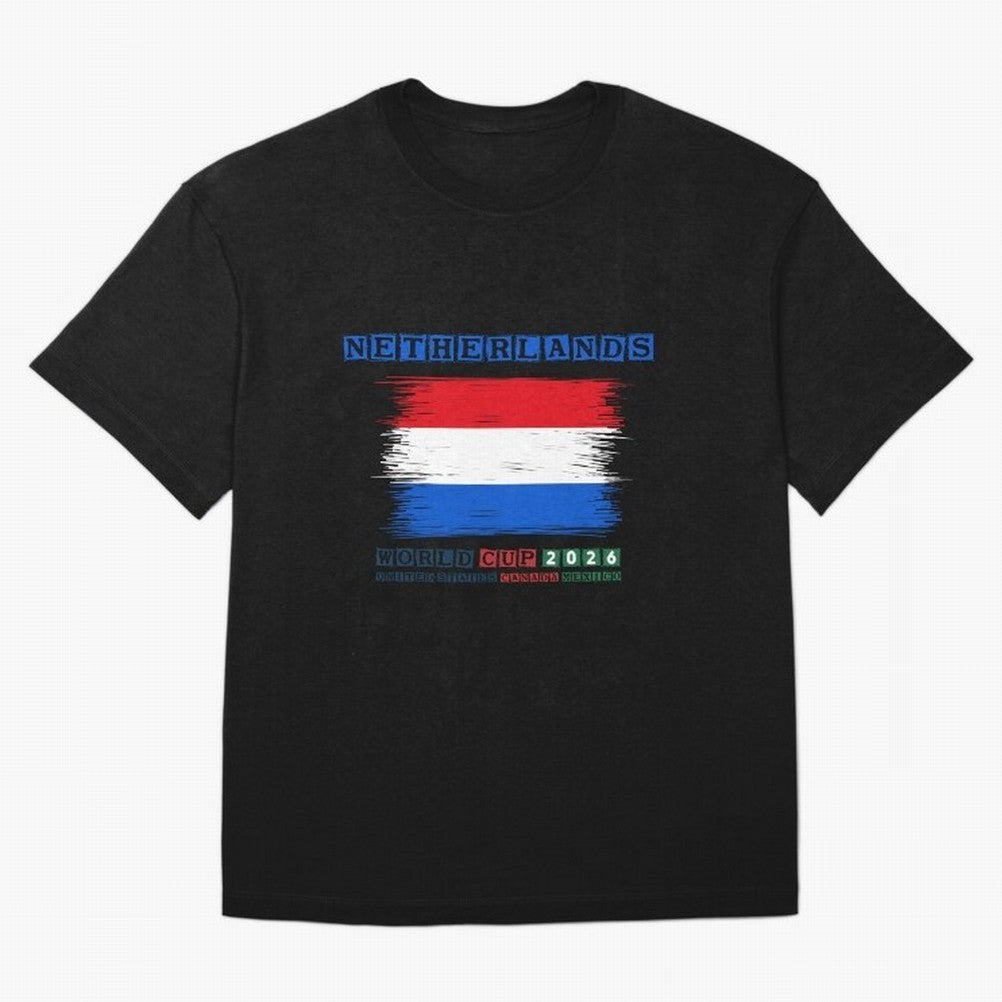 NETHERLANDS WORLD CUP 2026 Oversized T-Shirt Show Up for the Glory of FIFA World Cup 2026 USA Canada Mexico Spirit, Inspired by Portugal, Haaland, Retro Football Energy, Iconic Rivalries, Trophy Chase Drama and Stadium Atmosphere; Perfect for