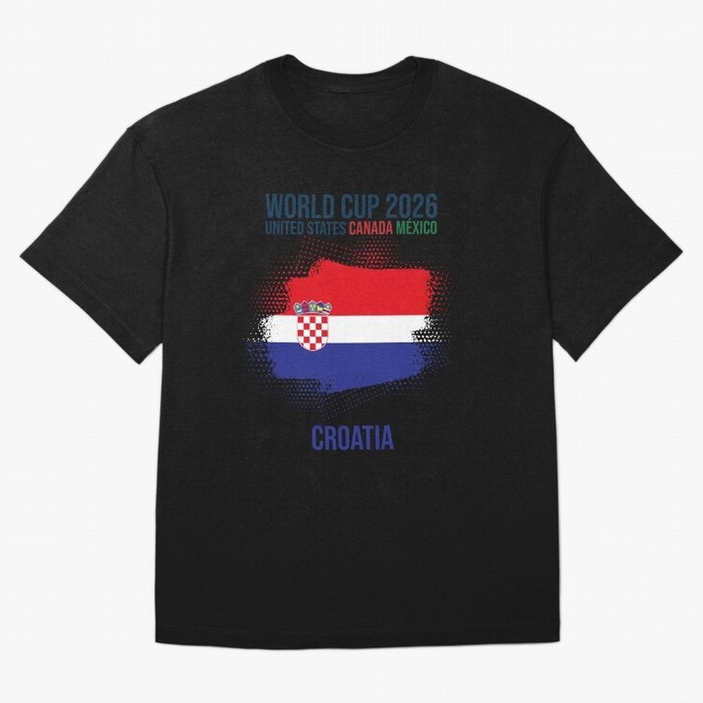 CROATIA WORLD CUP 2026 Oversized T-Shirt Enjoy Match Day Hype around FIFA World Cup 2026 USA Canada Mexico, Messi, England, Retro Football Energy, Iconic Rivalries, Trophy Chase Drama and Stadium Atmosphere; Ideal for Fans Who Follow Messi,