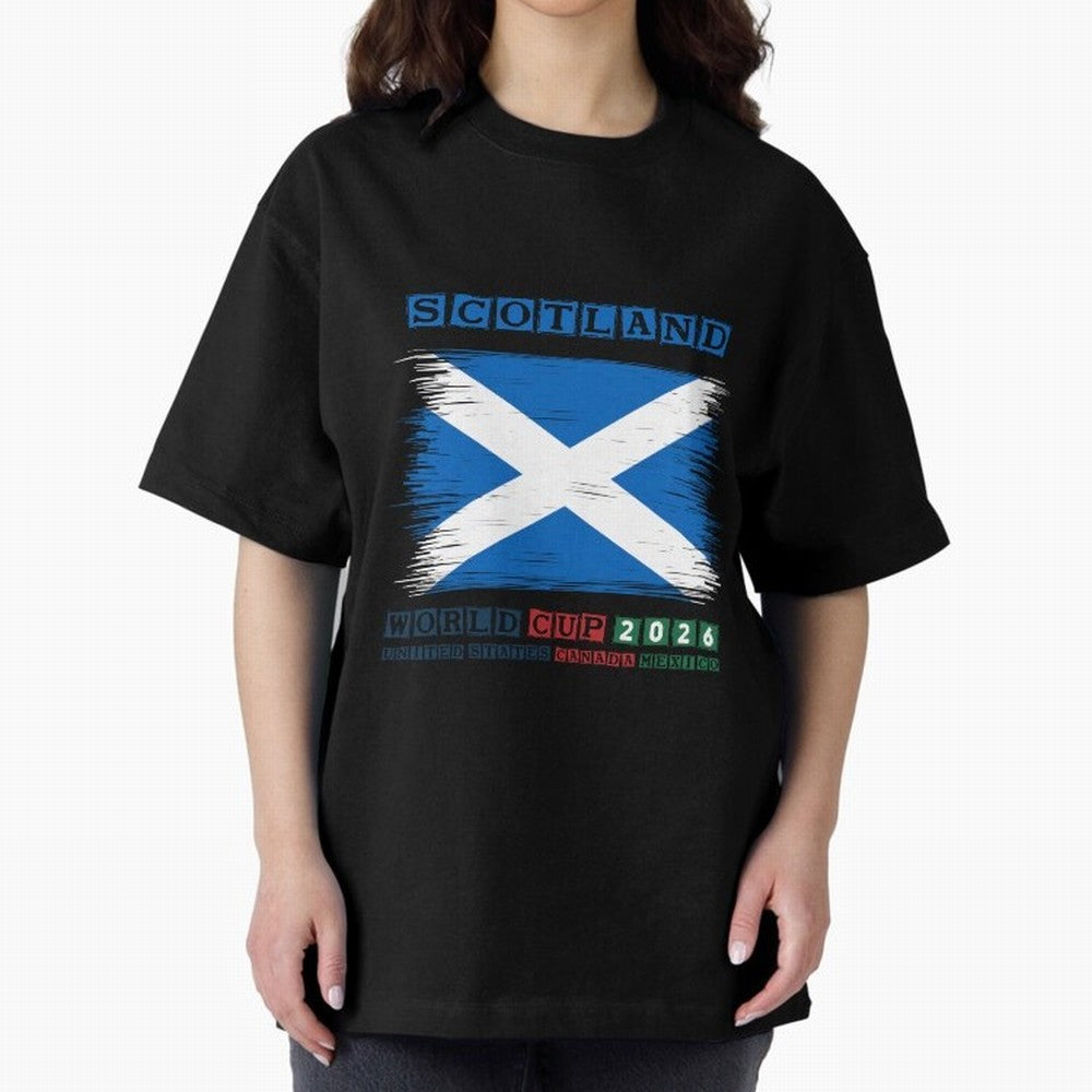 SCOTLAND WORLD CUP 2026 Oversized T-Shirt Bring Stadium Energy to FIFA World Cup 2026 Group Stage Capturing Haaland, England Energy, Game Day Rituals, Football Legends, Country Pride and the Road to the Final; Ideal for Passionate Fans Who Love