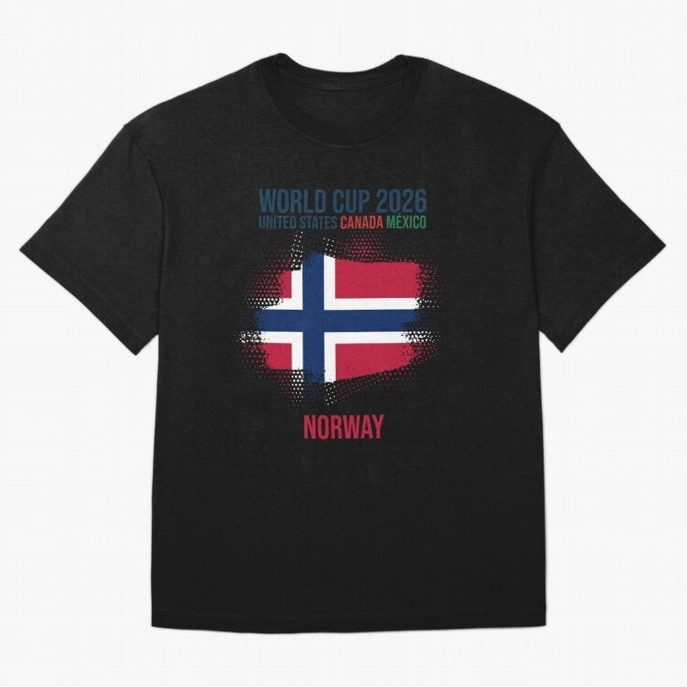 NORWAY WORLD CUP 2026 Oversized T-Shirt Back Your Heroes with Global Football Passion for FIFA World Cup 2026 USA Canada Mexico, Featuring Haaland and Mbappe, England and Germany, Stadium Memories, Football Loyalty, International Chants and