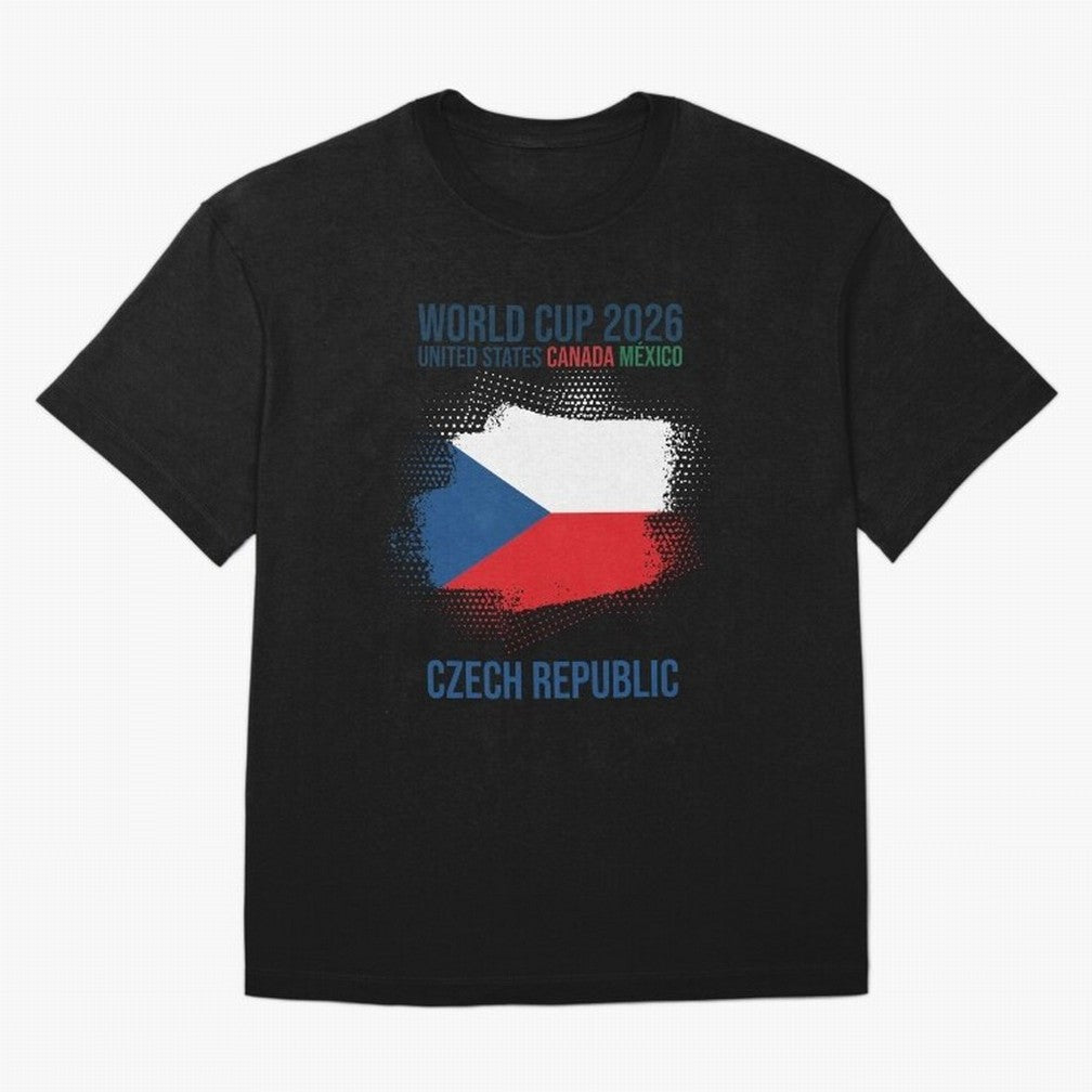 Czech Republic WORLD CUP 2026 Oversized T-Shirt Show Up for the Glory of Global Football Passion for FIFA World Cup 2026 Group Stage, with Messi and Cristiano Ronaldo, Portugal, Spain and Germany, Classic Soccer Heritage, Championship Pressure, Fan