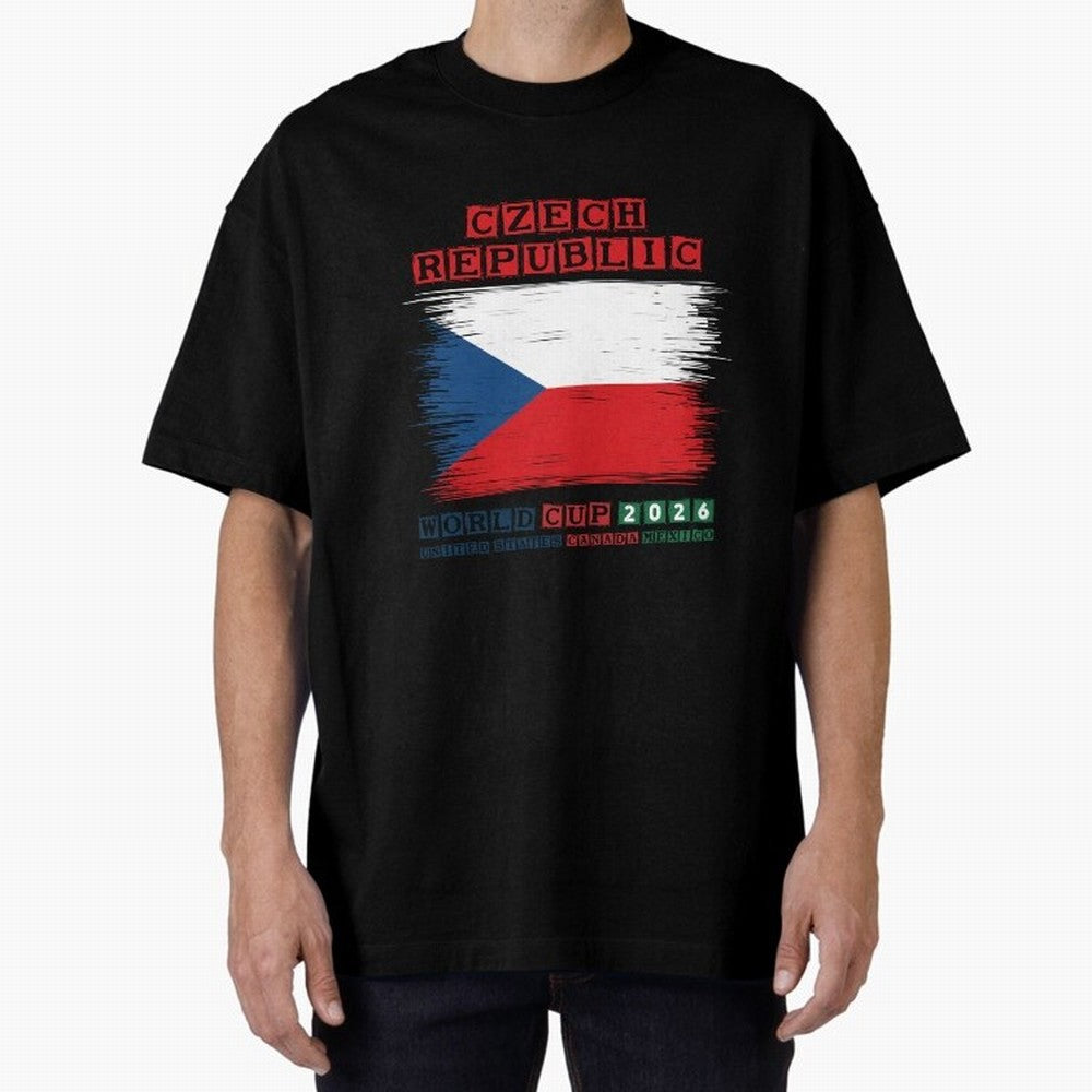 Czech Republic WORLD CUP 2026 Oversized T-Shirt Relive Legendary Nights from FIFA World Cup 2026 for Fans of Haaland and Mbappe and Argentina, France and Brazil, Bringing Championship Spirit, Famous Goals, Roaring Crowds and International Football