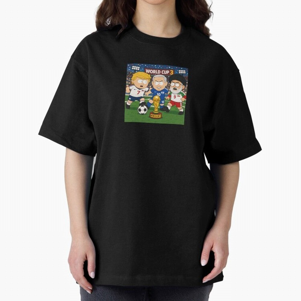 WORLD CUP 3 Oversized T-Shirt Make Game Day About FIFA World Cup 2026 USA Canada Mexico Spirit, Capturing France and Portugal, Messi, CR7 and Mbappe, Soccer Culture, Superstar Moments, National Team Dreams and Competitive Fire; Perfect for Fans,