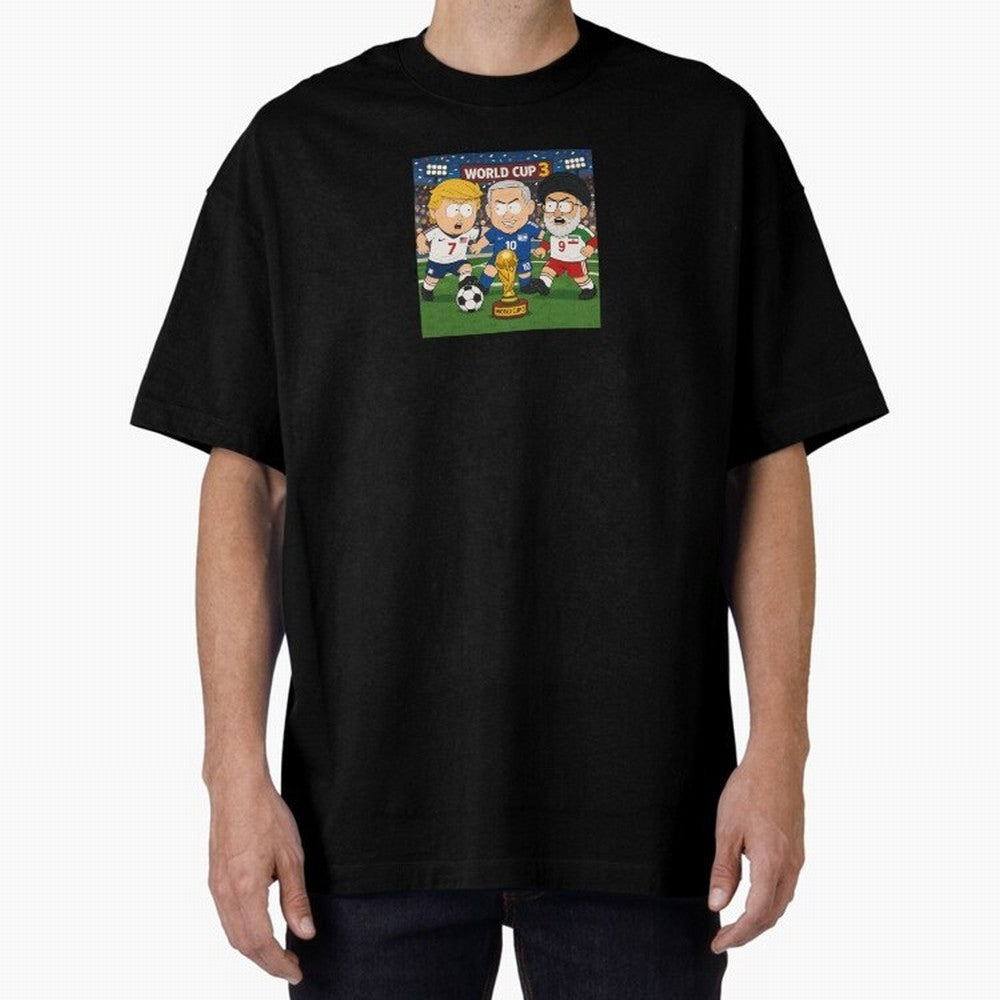 WORLD CUP 3 Oversized T-Shirt Make Game Day About FIFA World Cup 2026 USA Canada Mexico Spirit, Capturing France and Portugal, Messi, CR7 and Mbappe, Soccer Culture, Superstar Moments, National Team Dreams and Competitive Fire; Perfect for Fans,