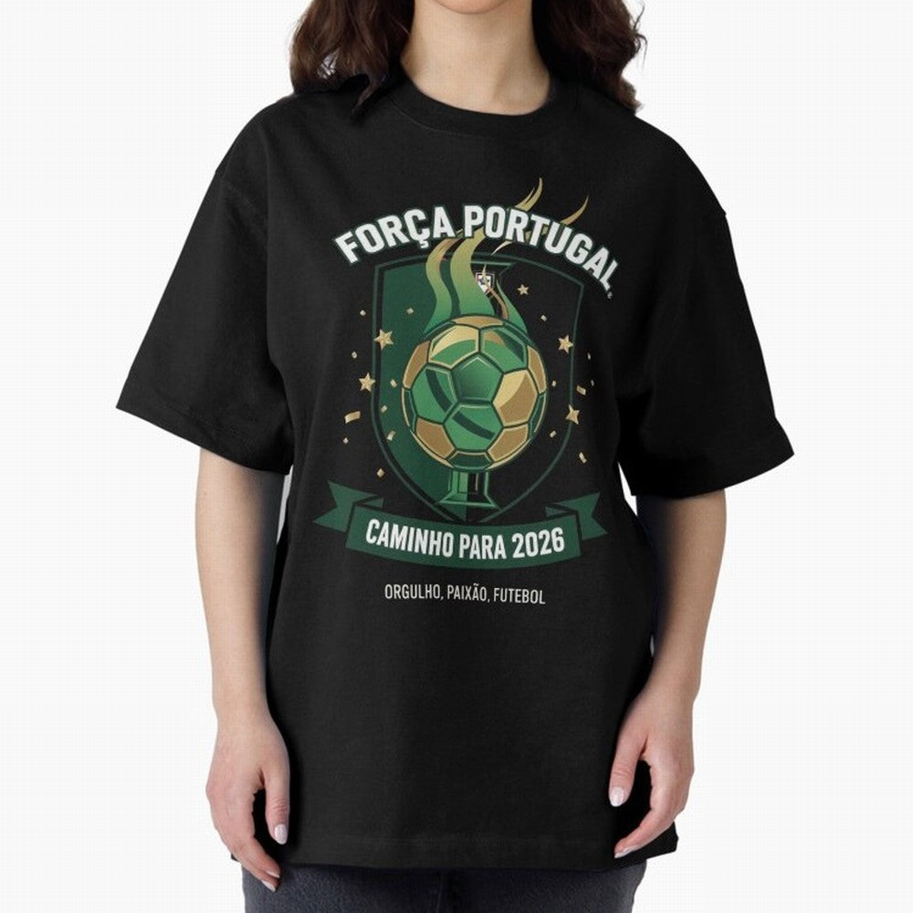 Portugal World Cup 2026 Fan Art Oversized T-Shirt Create Match Day Hype around FIFA World Cup 2026 Group Stage, Messi, Germany, Goal Celebration Energy, Supporter Heritage, Football Icons and Worldwide Tournament Joy; Built for Supporters Chasing