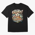 Soccer USA Oversized T-Shirt Represent Football Lovers during FIFA World Cup 2026 USA Canada Mexico for Fans of Mbappe and Brazil, Portugal and Argentina, Bringing Retro Football Energy, Iconic Rivalries, Trophy Chase Drama and Stadium Atmosphere;
