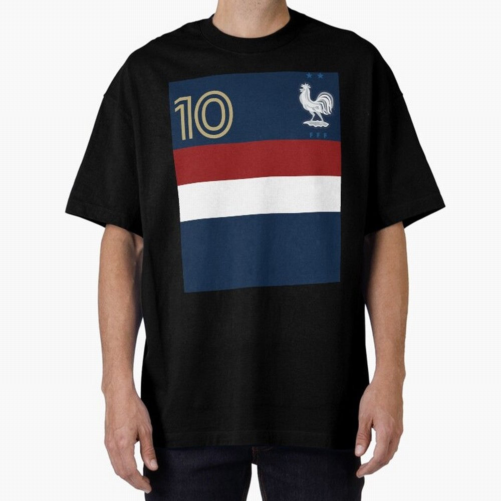 France | 2026 World Cup Fan Apparel Oversized T-Shirt Join the Global Buzz around Global Football Passion for FIFA World Cup 2026, Featuring Haaland and Mbappe, Argentina, France and Brazil, Sports Nostalgia, International Competition, Famous