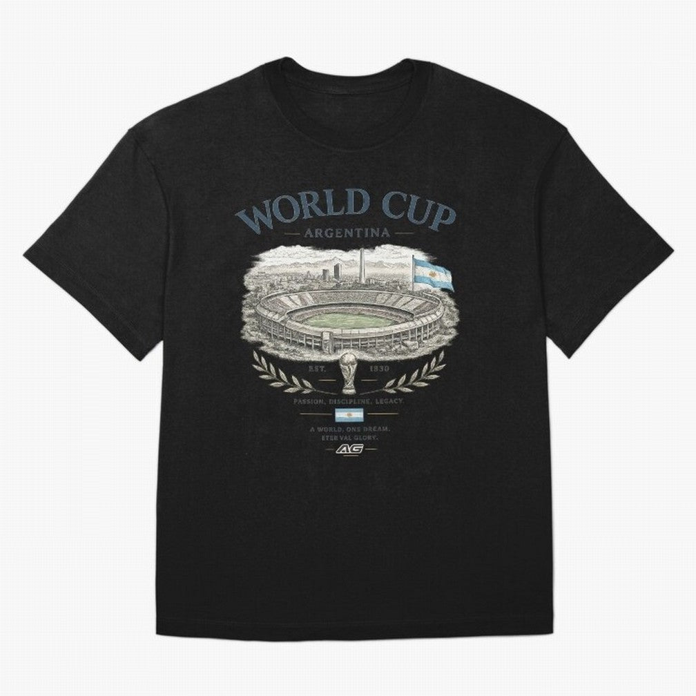 Argentina World Cup Vintage Streetwear Oversized T-Shirt Get Ready for FIFA World Cup 2026 Filled with Mbappe and Neymar, England Energy, Tournament Hype, Historic Matchups, Family Viewing Parties and Global Sports Pride; Perfect for Supporters Who