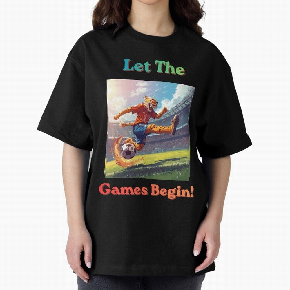 Let The Games Begin ¨C World Cup Soccer 2026 Oversized T-Shirt Celebrate the Stars of FIFA World Cup 2026 Group Stage for Fans of CR7 and Brazil, Portugal and Argentina, Bringing Football History, Final Match Energy, Crowd Noise and Once in a