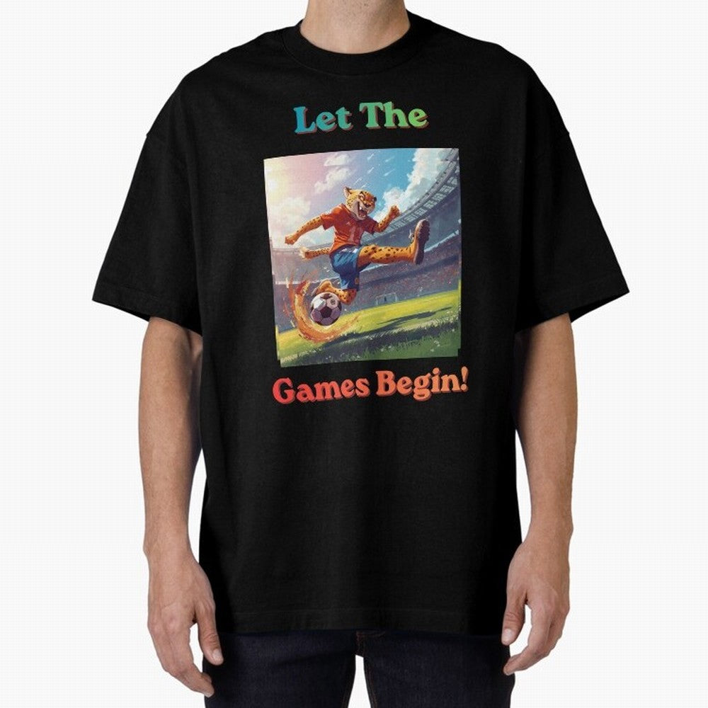 Let The Games Begin ¨C World Cup Soccer 2026 Oversized T-Shirt Celebrate the Stars of FIFA World Cup 2026 Group Stage for Fans of CR7 and Brazil, Portugal and Argentina, Bringing Football History, Final Match Energy, Crowd Noise and Once in a
