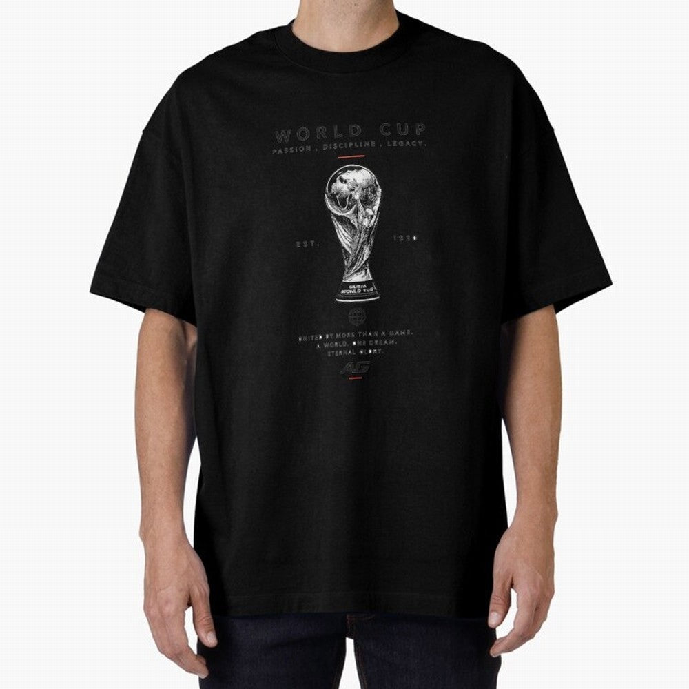 World Cup Football Streetwear Design Oversized T-Shirt Feel the FIFA World Cup 2026 Group Stage Journey through Messi and Cristiano Ronaldo Highlights, Argentina and Brazil Pride, Match Day Excitement, Supporter Culture, Golden Goals and Global