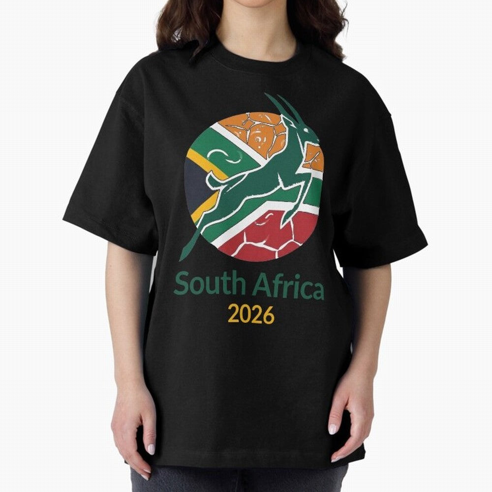 South Africa 2026 Oversized T-Shirt Step into the FIFA World Cup 2026 Journey through Mbappe Highlights, England and Germany Pride, Football Passion, Legendary Performances, Festival Vibes and Supporter Community; Ideal for Football Dads, Football