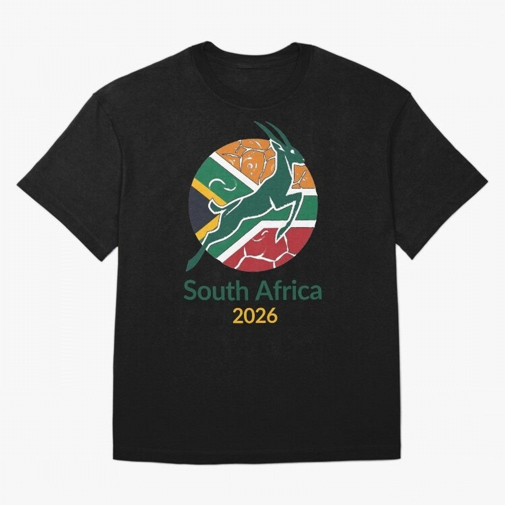 South Africa 2026 Oversized T-Shirt Step into the FIFA World Cup 2026 Journey through Mbappe Highlights, England and Germany Pride, Football Passion, Legendary Performances, Festival Vibes and Supporter Community; Ideal for Football Dads, Football