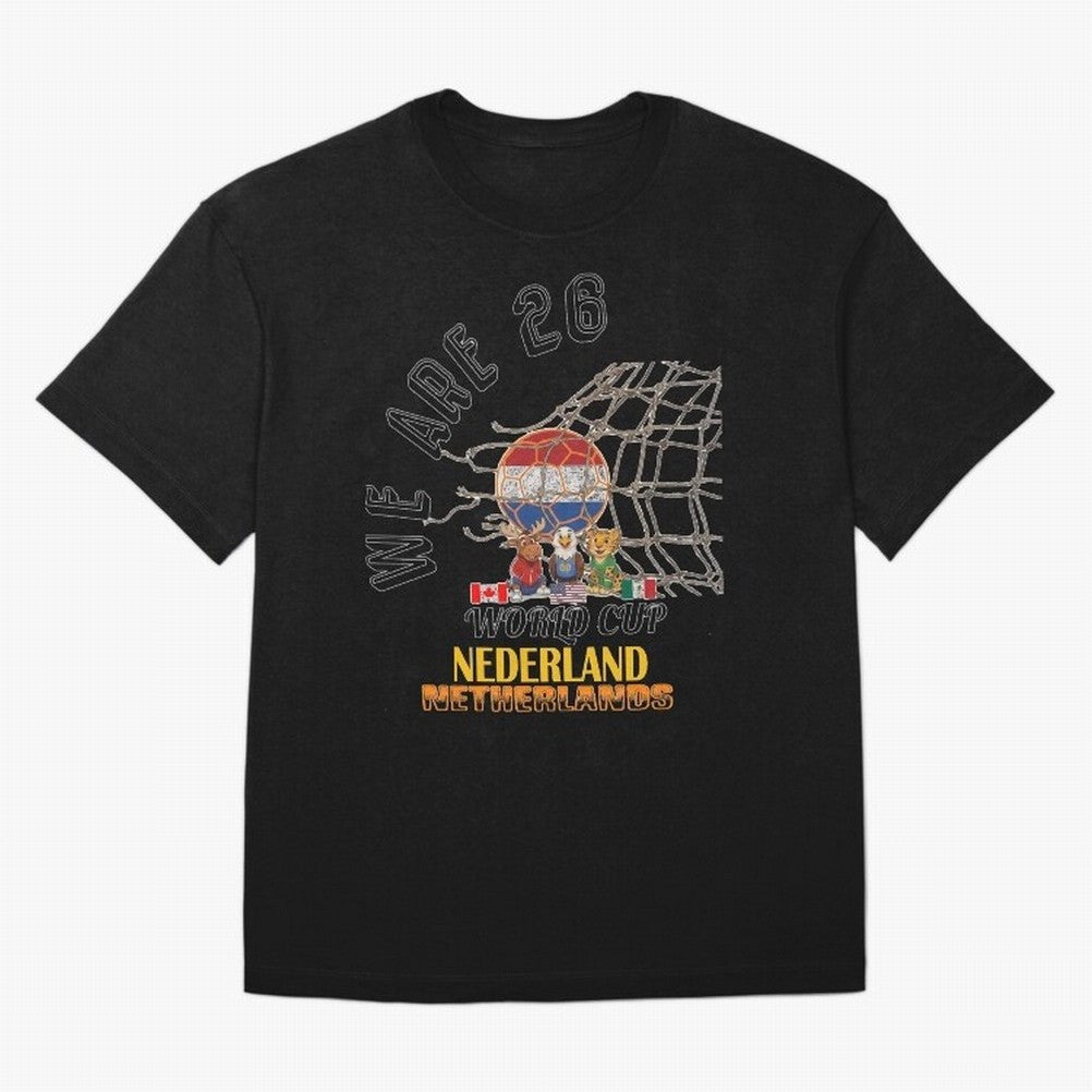 World cup 26 - Netherlands Oversized T-Shirt Celebrate the Magic of FIFA World Cup 2026 Spirit, Capturing Brazil, Mbappe, Championship Spirit, Famous Goals, Roaring Crowds and International Football Unity; Ideal for Passionate Fans Who Love