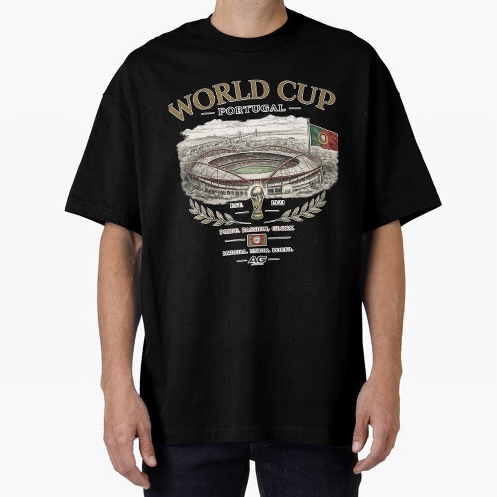 Portugal World Cup Estadio Da Luz Oversized T-Shirt Make Memories around Global Football Passion for FIFA World Cup 2026, Made for CR7, Netherlands, Game Day Rituals, Football Legends, Country Pride and the Road to the Final; Created for Match Day
