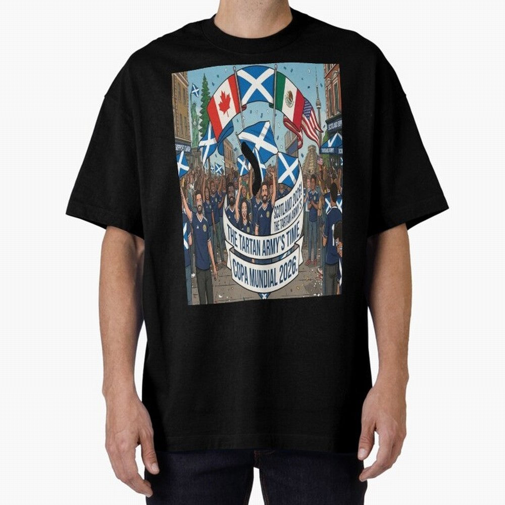 Scotland World Cup 2026 Oversized T-Shirt Join Supporters Worldwide for FIFA World Cup 2026 USA Canada Mexico for Fans of Messi and Brazil, Portugal and Argentina, Bringing Classic Soccer Heritage, Championship Pressure, Fan Loyalty and