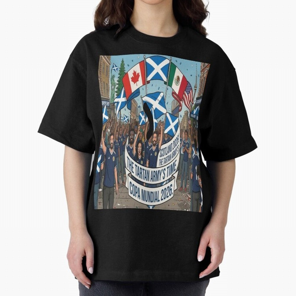 Scotland World Cup 2026 Oversized T-Shirt Join Supporters Worldwide for FIFA World Cup 2026 USA Canada Mexico for Fans of Messi and Brazil, Portugal and Argentina, Bringing Classic Soccer Heritage, Championship Pressure, Fan Loyalty and