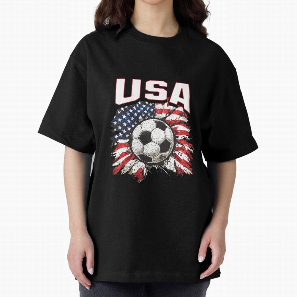 2026 Cup Flag Soccer Pride Fun Family USA Oversized T-Shirt Celebrate Fan Culture around Global Football Passion for FIFA World Cup 2026 USA Canada Mexico, Driven by Mbappe and Neymar, France, Supporter Pride, Iconic Celebrations, Legendary Names