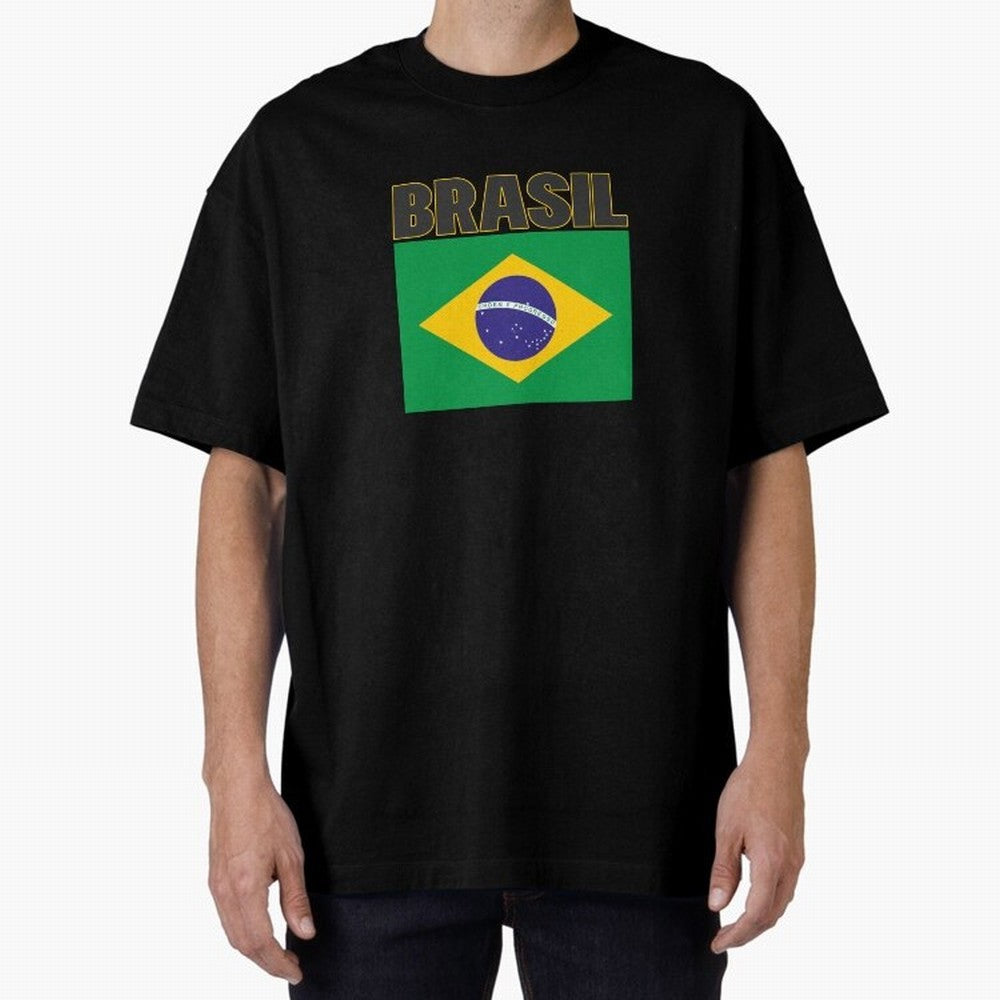 Brasil Flag Oversized T-Shirt Turn Every Weekend Toward FIFA World Cup 2026 Group Stage for Fans of Neymar, Haaland and Cristiano Ronaldo and England, Bringing Champion Mindset, Group Stage Buzz, Knockout Tension and Passionate Fan Culture; Built