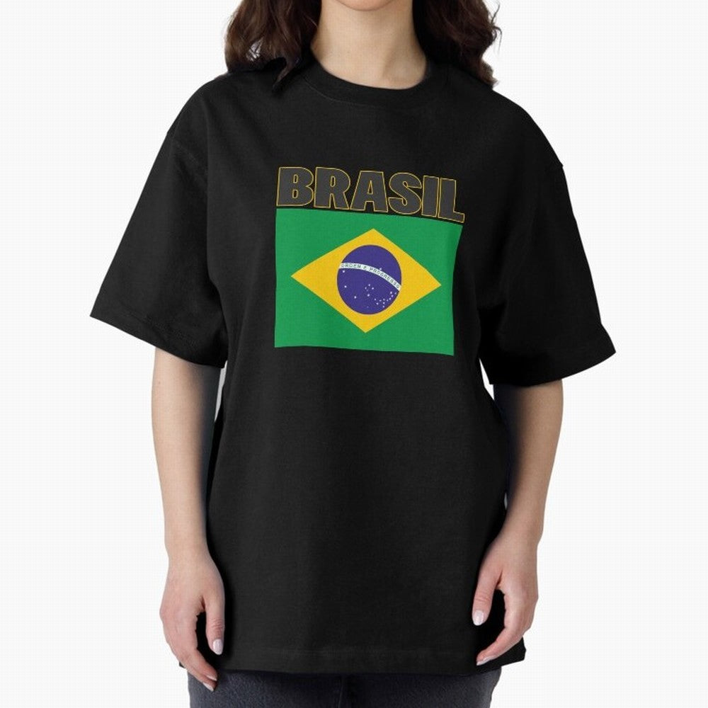 Brasil Flag Oversized T-Shirt Turn Every Weekend Toward FIFA World Cup 2026 Group Stage for Fans of Neymar, Haaland and Cristiano Ronaldo and England, Bringing Champion Mindset, Group Stage Buzz, Knockout Tension and Passionate Fan Culture; Built