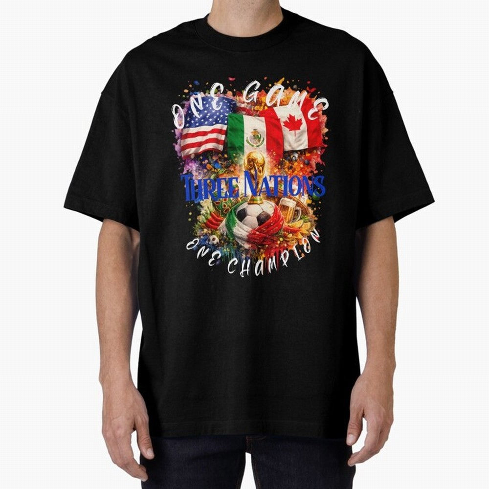 2026 World Cup Oversized T-Shirt Honor the FIFA World Cup 2026 Journey through Haaland and Mbappe Highlights, Brazil, Portugal and Argentina Pride, Vintage Soccer Flavor, Modern Football Stars, National Flags and Final Night Emotion; Great for