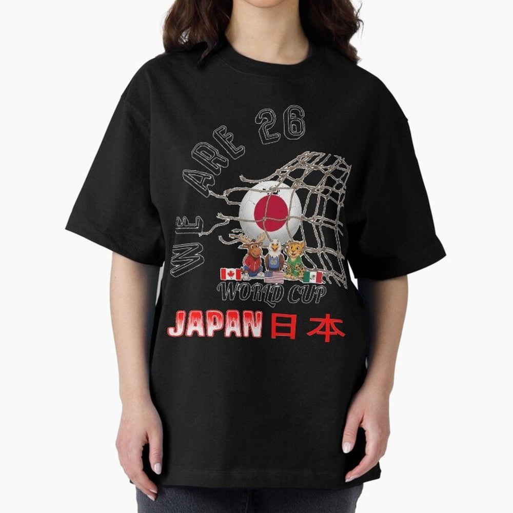 World cup 26 - Japan Oversized T-Shirt Fuel Your Fan Pride for FIFA World Cup 2026 Made for CR7, England and Germany Energy, Sports Nostalgia, International Competition, Famous Players and Unforgettable Victories; Ideal for Fans Who Follow Messi,