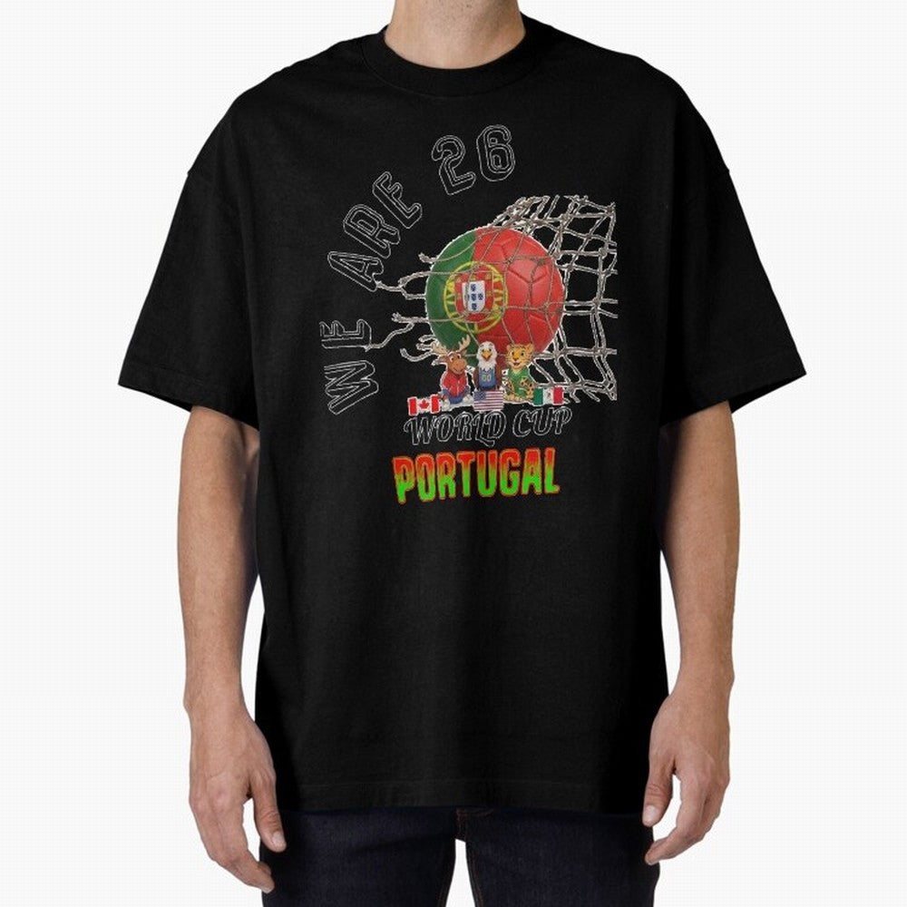 World cup 26 - Portugal Oversized T-Shirt Capture Stadium Memories from FIFA World Cup 2026 with Messi, Portugal Energy, Worldwide Fan Energy, Dramatic Goals, Stadium Lights and Championship Celebrations; Created for Match Day Parties, Soccer