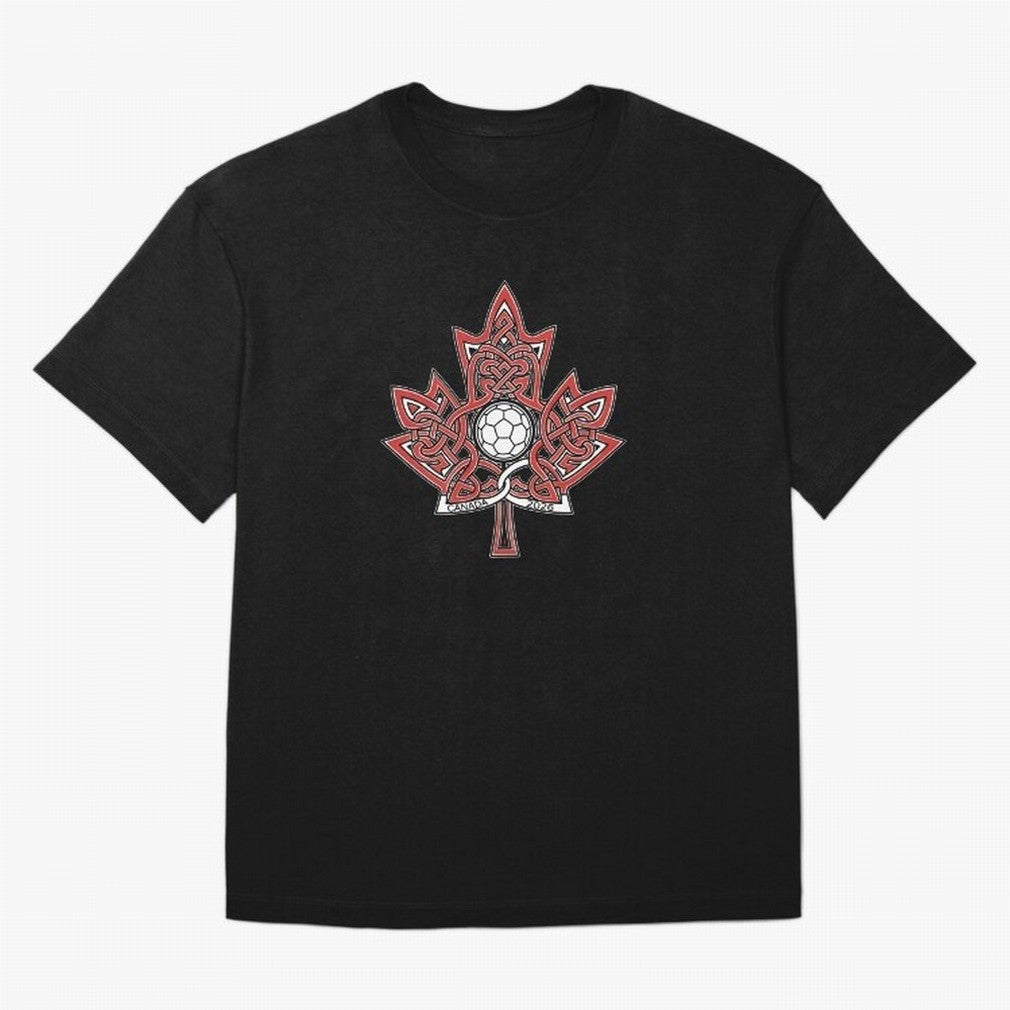 Interwoven Maple Leaf Canada Soccer 2026 T-Shirt_83135197 Oversized T-Shirt Support Iconic Players in FIFA World Cup 2026 for Fans of Cristiano Ronaldo and England and Germany, Bringing Global Supporter Spirit, Legendary Goals, National Colors and