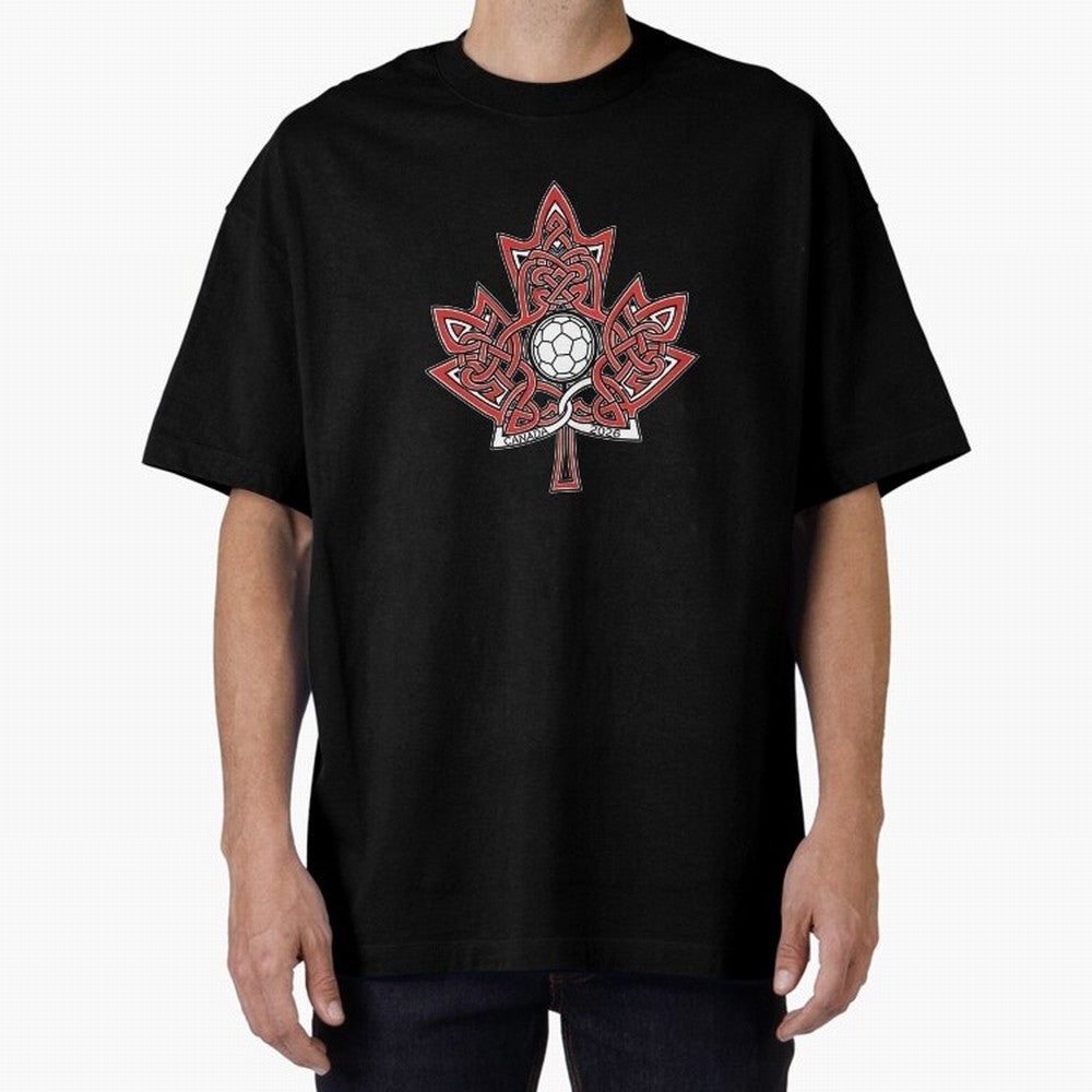 Interwoven Maple Leaf Canada Soccer 2026 T-Shirt_83135197 Oversized T-Shirt Feel the Heartbeat of Match Day Hype around FIFA World Cup 2026, Messi, Neymar and Mbappe, Netherlands, Stadium Memories, Football Loyalty, International Chants and