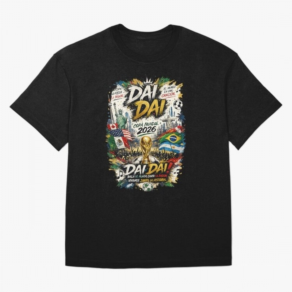 DAI DAI DESIGN FIFA 2026 Oversized T-Shirt Honor Football Greatness during Match Day Hype around FIFA World Cup 2026, Messi, CR7 and Mbappe, Brazil, Portugal and Argentina, Goal Celebration Energy, Supporter Heritage, Football Icons and Worldwide