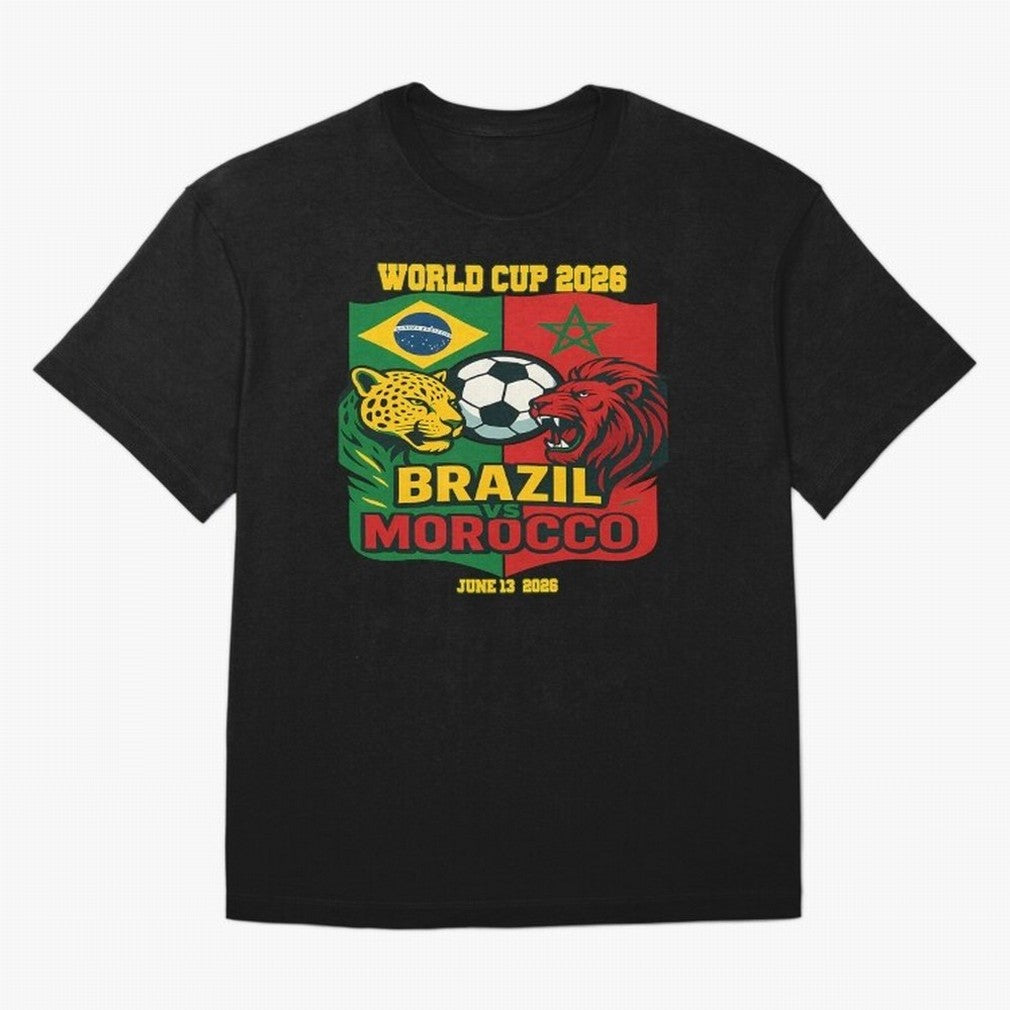 Brazil Vs Morocco June 13 2026 World Cup Soccer We Are Morocco Oversized T-Shirt Elevate FIFA World Cup 2026 USA Canada Mexico Spirit, Highlighting Brazil, Portugal and Argentina, Cristiano Ronaldo, Supporter Pride, Iconic Celebrations, Legendary