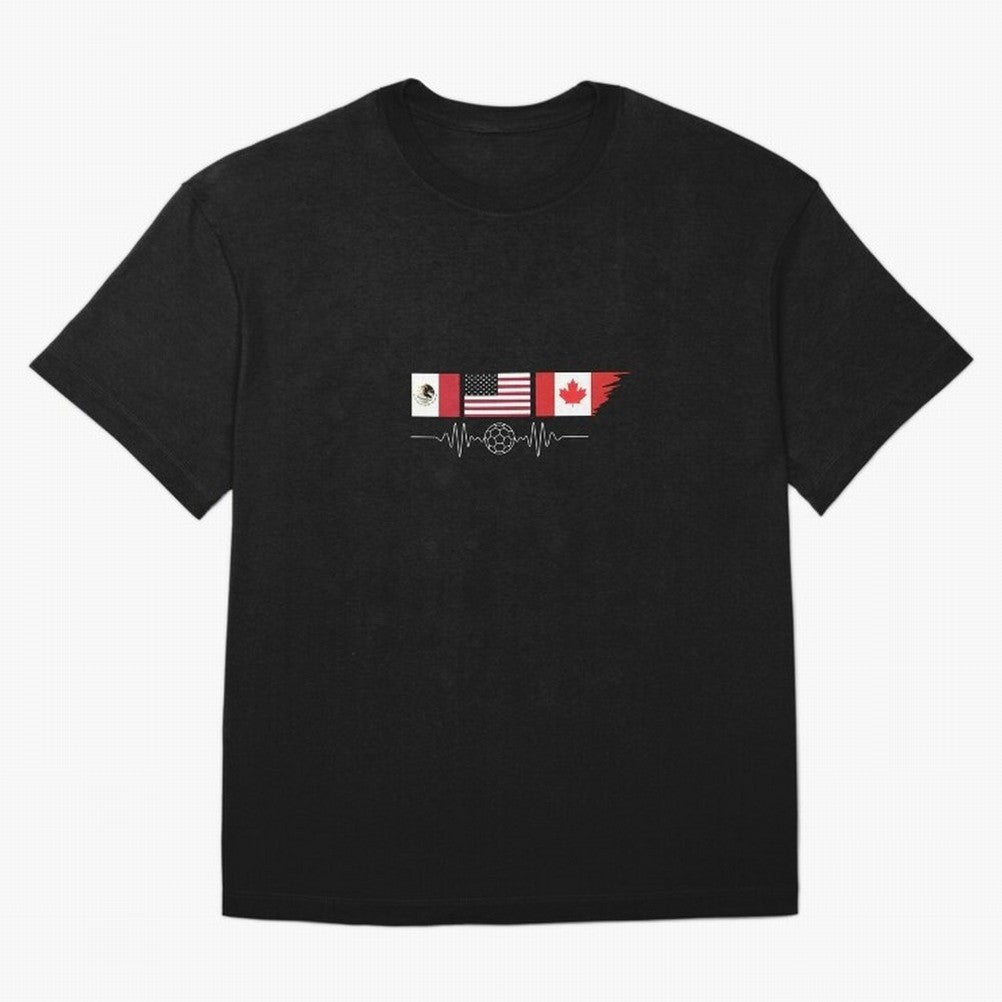 North America Soccer Heartbeat Flags 2026 Cup T-Shirt_82794888 Oversized T-Shirt Show Up for the Glory of the FIFA World Cup 2026 Journey through Messi, CR7 and Mbappe Highlights, Argentina and Brazil Pride, Fan Favorite Moments, National Team