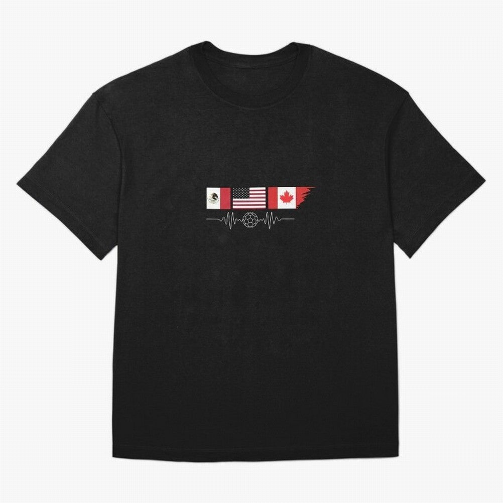 North America Soccer Heartbeat Flags 2026 Cup T-Shirt_82794888 Oversized T-Shirt Celebrate the Magic of the FIFA World Cup 2026 Journey through Cristiano Ronaldo, Haaland and CR7 Highlights, Germany Pride, Match Day Excitement, Supporter Culture,