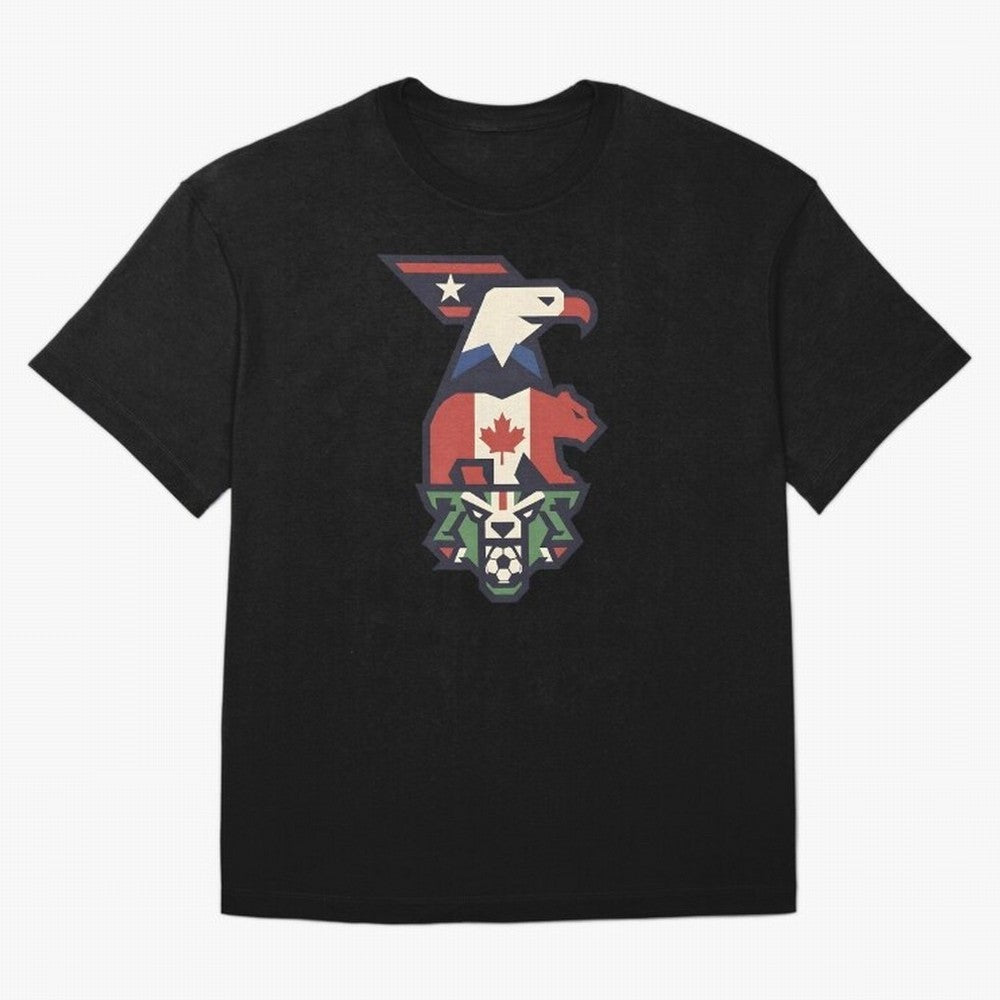 USA Canada Mexico World Cup 2026 Host Nations Oversized T-Shirt Spotlight FIFA World Cup 2026 Group Stage with Haaland, Netherlands Energy, Retro Football Energy, Iconic Rivalries, Trophy Chase Drama and Stadium Atmosphere; Built for Supporters