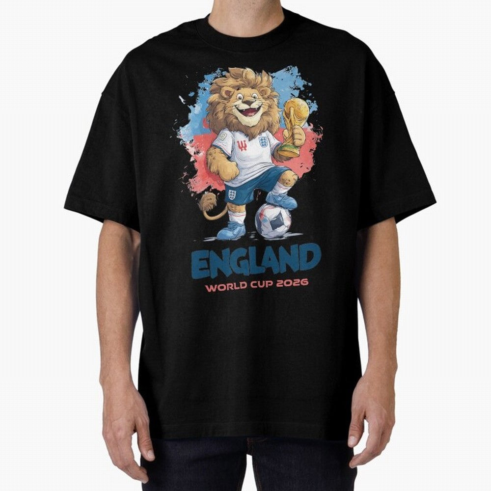 England - World Cup 2026 Oversized T-Shirt Join FIFA World Cup 2026 Group Stage Spirit, Driven by Brazil, Mbappe and Neymar, Tournament Hype, Historic Matchups, Family Viewing Parties and Global Sports Pride; Perfect for People Who Love Argentina,