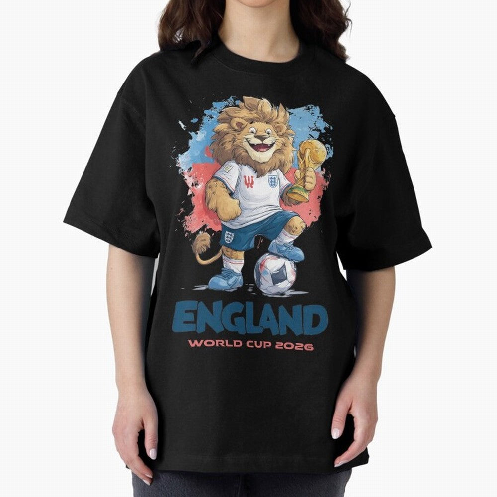 England - World Cup 2026 Oversized T-Shirt Join FIFA World Cup 2026 Group Stage Spirit, Driven by Brazil, Mbappe and Neymar, Tournament Hype, Historic Matchups, Family Viewing Parties and Global Sports Pride; Perfect for People Who Love Argentina,