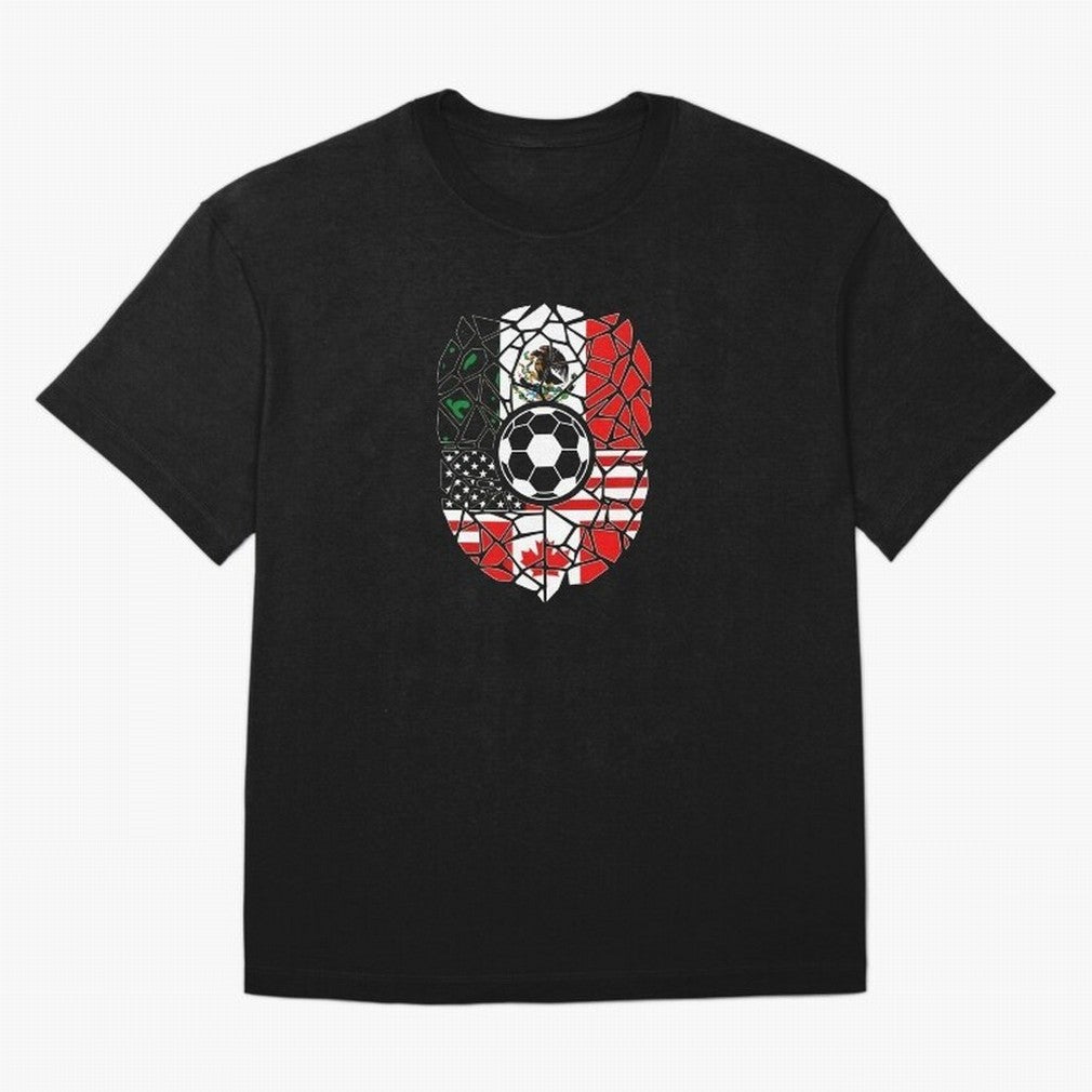 Mosaic Soccer Crest USA Canada Mexico Unity 2026 T-Shirt_82794688 Oversized T-Shirt Show Support during FIFA World Cup 2026 Driven by Mbappe, England and Germany Energy, Game Day Rituals, Football Legends, Country Pride and the Road to the Final;