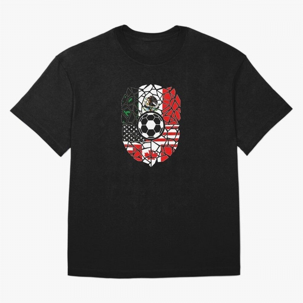 Mosaic Soccer Crest USA Canada Mexico Unity 2026 T-Shirt_82794688 Oversized T-Shirt Show Your Stadium Side during Match Day Hype around FIFA World Cup 2026 USA Canada Mexico, Mbappe, Germany, Goal Celebration Energy, Supporter Heritage, Football