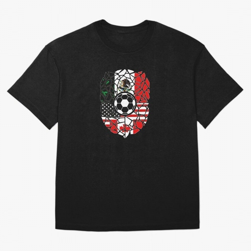 Mosaic Soccer Crest USA Canada Mexico Unity 2026 T-Shirt_82794688 Oversized T-Shirt Make Every Kick Count in FIFA World Cup 2026 Spirit, Connected to France, CR7, Soccer Culture, Superstar Moments, National Team Dreams and Competitive Fire; Perfect