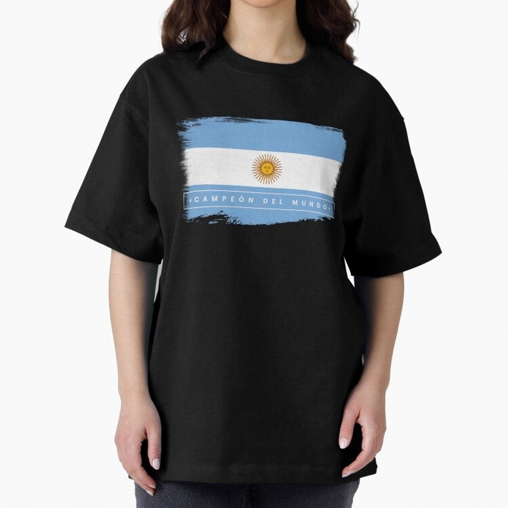 Argentina Campe¨®n del Mundo Oversized T-Shirt Stand with FIFA World Cup 2026 Group Stage for Fans of CR7 and Messi and England and Germany, Bringing Game Day Rituals, Football Legends, Country Pride and the Road to the Final; Made for Collectors